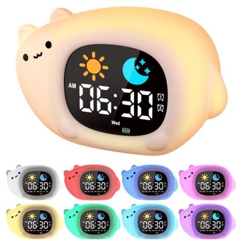 Réveil Enfant Éducatif avec Simulation d'Aube - 2 Alarmes, Affichage 12/24h, Snooze et Luminosité Réglable. (1/5)