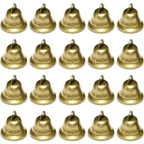 Clochettes vintage MICH - Lot de 20 - Décoration pour mariage ou Noël - Grelots métal rétro bronze (1/4)