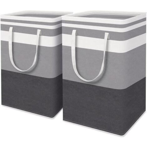 Panier à linge - Grand format - Imperméable - Pliable - 75L - Gris dégradé (1/4)