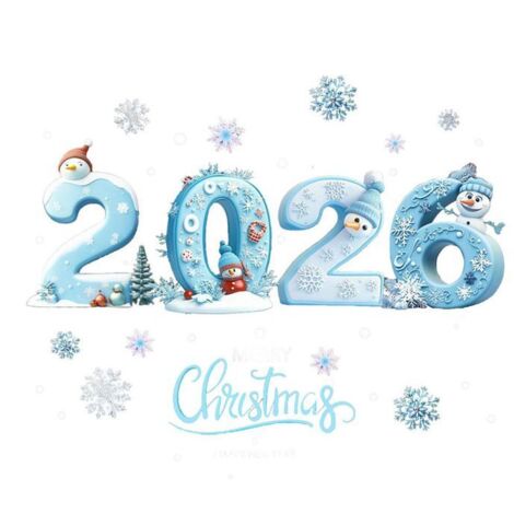 Décalants Muraux "Joyeux Noël" 2026 - Autocollants pour Fenêtres et Murs, Décoration de Maison, Fête d'Enfants, Nouvel An (1/5)