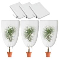 3 housses d'hivernage pour plantes avec cordon de serrage, 80 x 120 cm, réutilisables.
