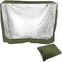 Universal double-layer hutch cover for rabbit hutches, guinea pig cages, and rabbit enclosures, featuring dust-proof, windproof, and waterproof properties in green color