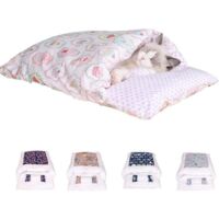 Orthopedic Cat Sleeping Cushion - Soft - Warm - Removable - Washable - Small Pet Bed in Pink Ice Cream Color