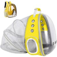 Expandable Transparent Pet Carrier Backpack, Cat Backpack Dog Backpack, for Small Pets with Extendable Design - Yellow Basket Carrier