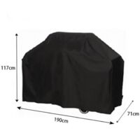 190x71x117cm - Housse de barbecue imperméable pour grill électrique, à gaz ou à charbon de bois.