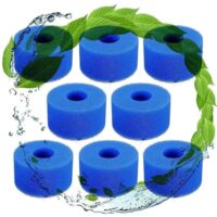 8 éponges filtrantes réutilisables et lavables en mousse pour filtre Intex type S1 - Compatibles avec les spas Lazy Spa.