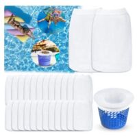 30 pièces de chaussettes filtrantes pour skimmer de piscine, en nylon réutilisable pour panier de skimmer.