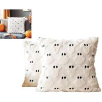 Housse de coussin et taie d'oreiller fantôme d'Halloween, décoration fantomatique pour Halloween, idéale pour vos décorations.