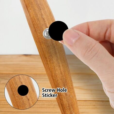 290 copriviti autoadesive, 12 mm, 15 mm, 21 mm, copertura per foro bianca, in PVC, antipolvere, antipolvere, per mobili, viti in legno, pareti, armadi, scrivanie, pareti (nero