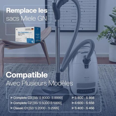 GM11788-20 PièCes Sacs D'Aspirateur pour Miele Classic C1 C2 C3 S2000 S5000 et S8000 Series