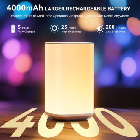Neuf Lampe de Chevet Tactile, Veilleuse Bébé LED avec 256 Couleurs
