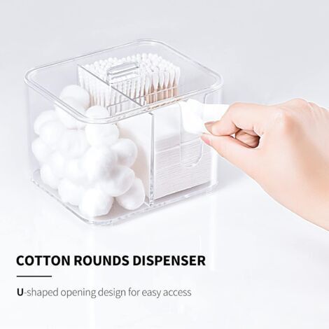 Boîte de rangement cannelée pour disques de coton Boîte de rangement cannelée pour disques de coton