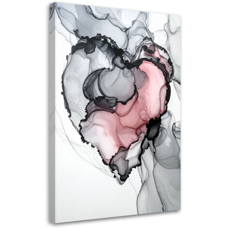 Wandbild Abstraktion mit rotem Herzen 40x60 cm (1/5)