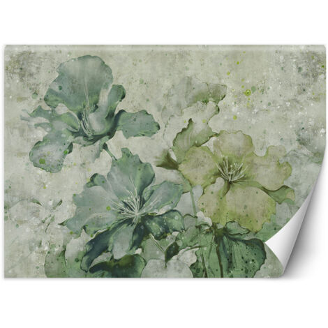 Fototapete Grüne Blumen aquarelliert 400x280 cm (1/5)