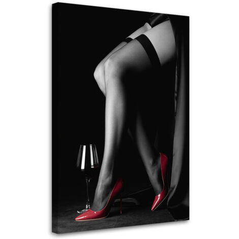 Wandbild für das Schlafzimmer Beine einer Frau in roten High Heels 40x60 cm (1/5)
