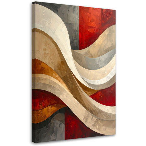 Wandbild Abstraktion Linien Textur beige rot 60x90 cm (1/5)