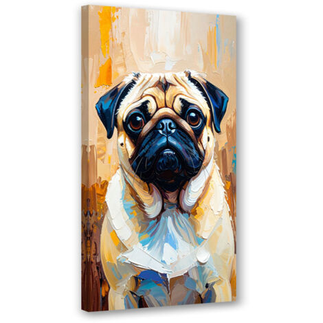 Wandbild Mops Hund Tier Beige 50x100 cm (1/5)