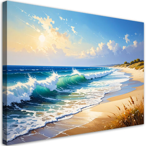 Wandbild Strand Meer Wellen Landschaft 100x70 cm