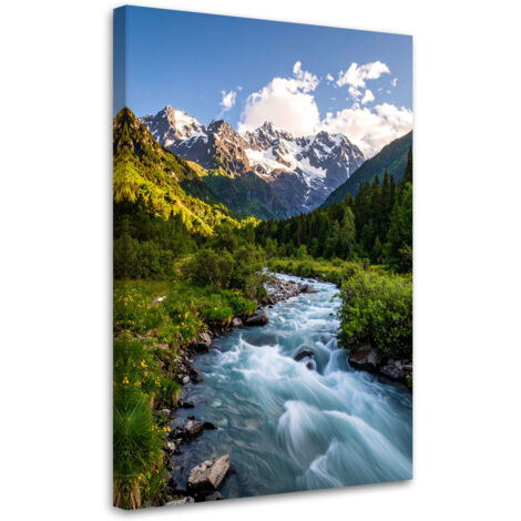 Wandbild Berglandschaft Bach Natur 40x60 cm (1/5)