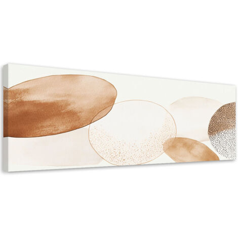 Wandbild modern Kreise Kreise Aquarell Beige Minimalismus 90x30 cm (1/5)