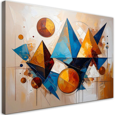 Modernes Wandbild Abstraktion für das Wohnzimmer Geometrie Bunte Dreiecke 60x40 cm (1/5)