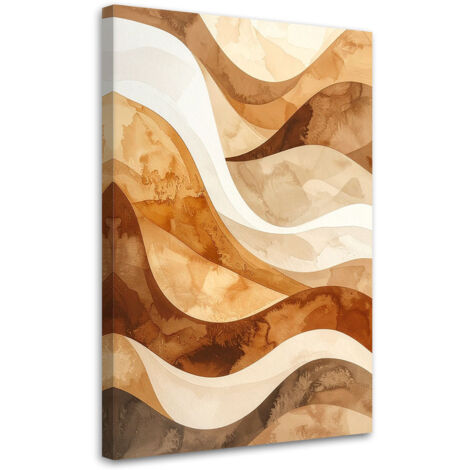 Wandbild Wellen Linien Abstraktion in Beigetönen 40x60 cm (1/5)