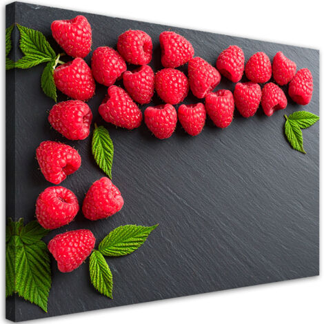 Wandbild Rote Himbeeren Früchte Natur 60x40 cm (1/5)