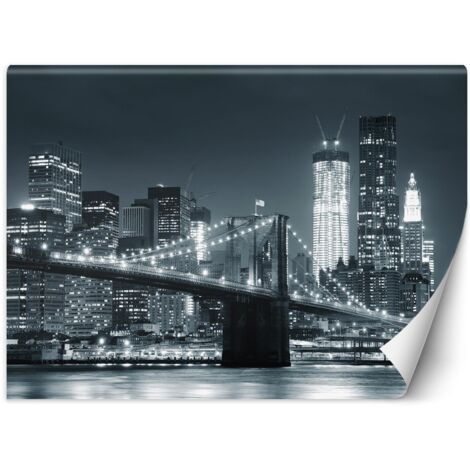 Fototapete, New York Brooklyn Bridge schwarz und weiß – 254x184 (1/5)