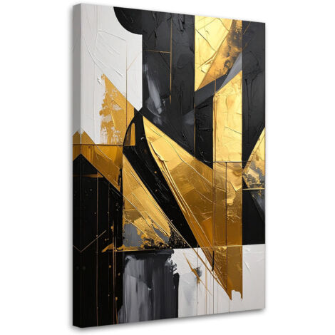Wandbild Geometrische Abstraktion goldene Akzente 40x60 cm (1/5)