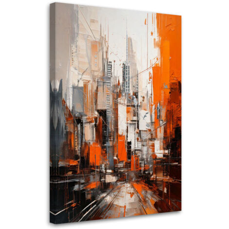 Wandbild modern Stadt Abstraktion Orange 40x60 cm (1/5)