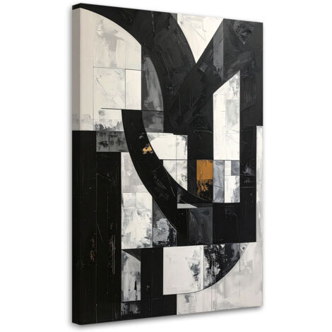 Wandbild Geometrische Formen Abstraktion schwarz weiß 40x60 cm (1/5)