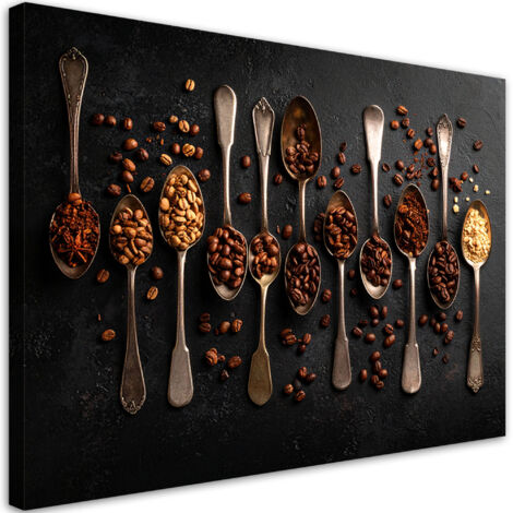 Wandbild Kaffeebohnen Löffel 60x40 cm (1/5)
