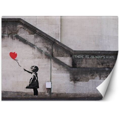 Fototapete, Mädchen mit Ballon-Banksy-Graffiti – 100 x 70