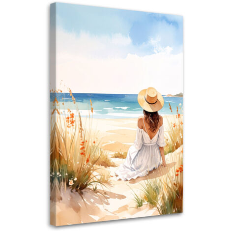 Wandbild Frau Strand Meer Landschaft 60x90 cm (1/5)