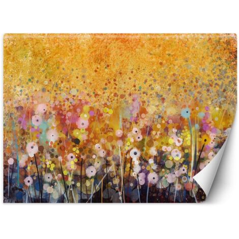 Fototapete, Wiesenblumen, bunte Abstraktion - 250x175