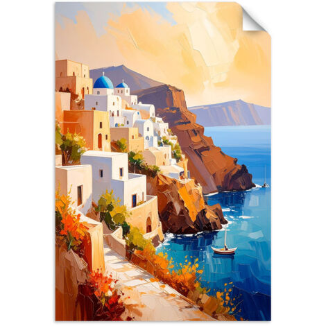 Selbstklebendes Poster – Wandsticker Santorini-Insel Griechenland Landschaft 80x120 cm