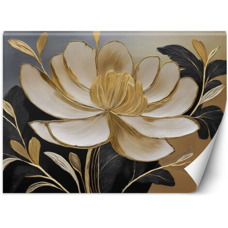 Fototapete Blume Gold Minimalismus 450x315 cm (1/5)