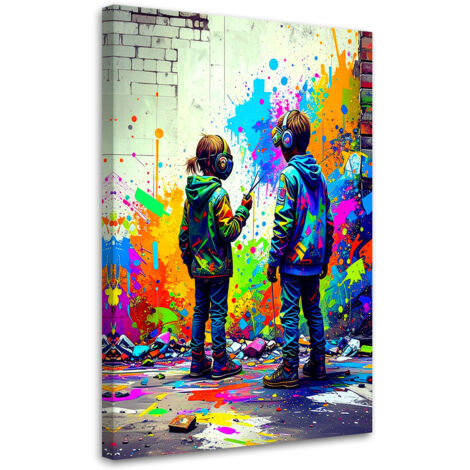 Wandbild Graffiti Street Art Bunt Abstrakt 60x90 cm (1/5)