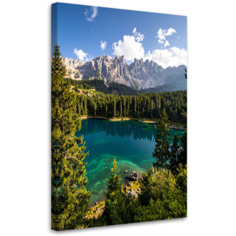 Wandbild Landschaft See Berge Wald Natur 60x90 cm (1/5)