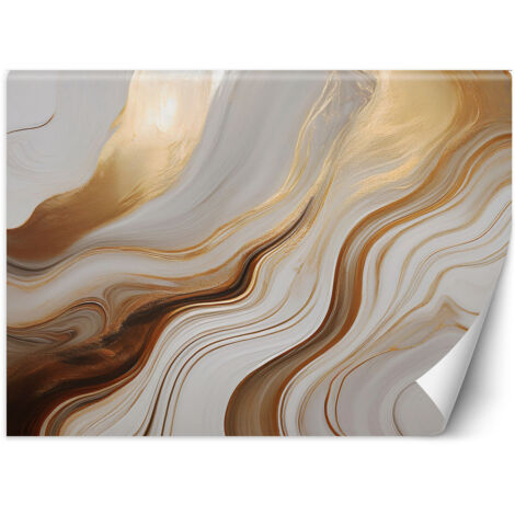 Fototapete Marmor mit Gold Abstraktion Beige 300x210 cm (1/5)