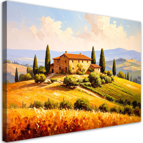 Wandbild Wohnzimmer Toskana Landschaft Ansicht 60x40 cm