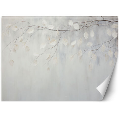 Fototapete Beige Pflanzenblätter Zweige Natur Boho 300x210 cm (1/5)