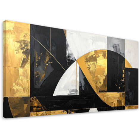 Wandbild Abstraktion Formen schwarz gold 80x40 cm (1/5)