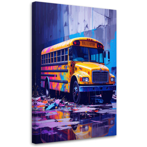 Wandbild Gelber Schulbus 40x60 cm