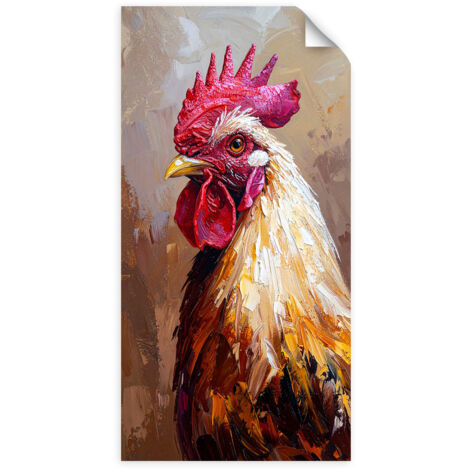 Selbstklebendes Poster – Wandsticker Hahn Vogel Tier 60x120 cm (1/3)