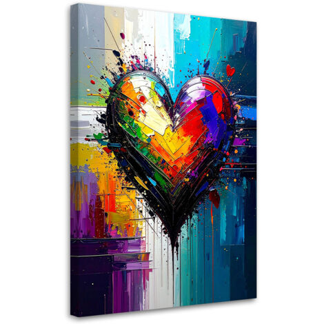 Wandbild Graffiti Buntes Herz Abstrakt 70x100 cm (1/5)