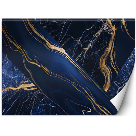 Fototapete Blau-Gold-Marmor Abstraktion 350x245 cm (1/5)
