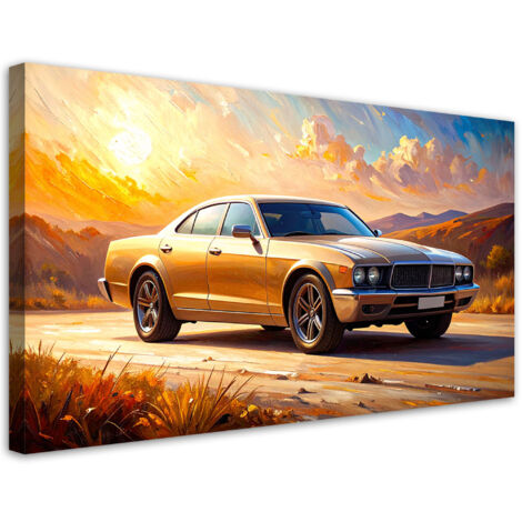 Wandbild Auto Straße Landschaft 80x40 cm