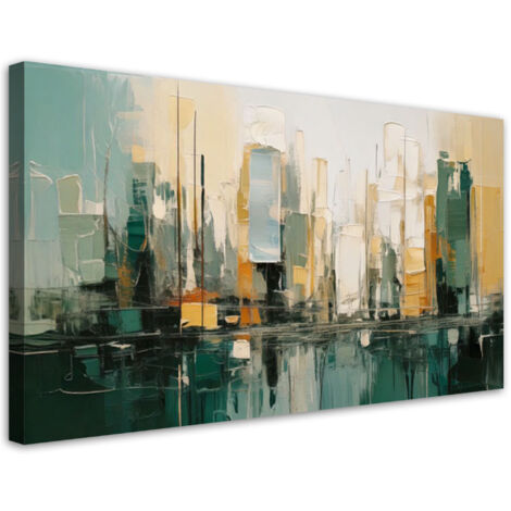 Wandbild Abstrakte Stadt Grün 80x40 cm