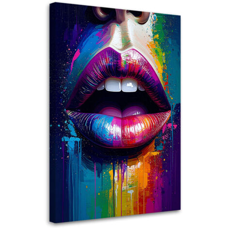 Wandbild Rote Lippen Frauengesicht 40x60 cm (1/5)